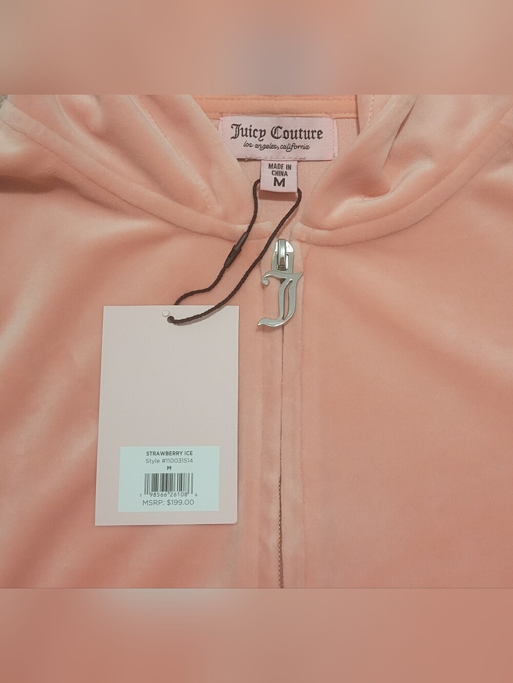 Juicy Couture Strawberry Ice Velour Zip Up Hoodie & Pants Set - M - Picture 5 of 6